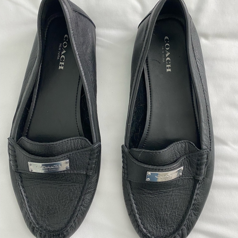 Coach Women's Black Leather Flats